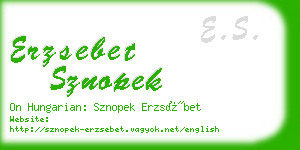 erzsebet sznopek business card